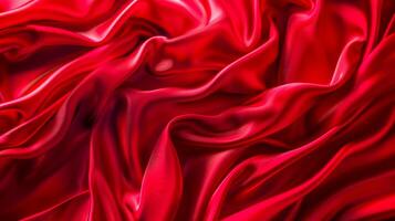 ai gerado luxuoso vermelho cetim tecido textura foto
