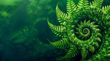 ai gerado samambaia fractal. da natureza geometria dentro verde foto