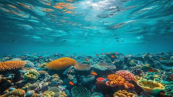 ai gerado diverso coral recife ecossistema foto