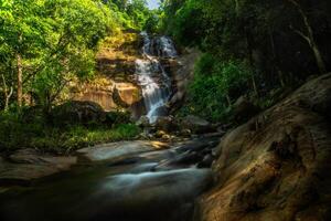 pequena cachoeira na floresta foto