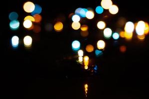 bokeh desfocado colorido guirlandas de natal foto