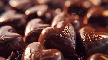 ai gerado coração em forma chocolate doces foto