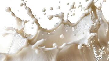 ai gerado leite respingo isolado em branco fundo foto