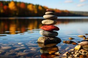 ai gerado interior Paz e felicidade com meditação profissional fotografia foto