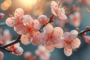 ai gerado lindo natureza Primavera com flores profissional fotografia foto