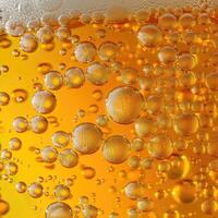 ai gerado ultra fechar acima Visão do Cerveja textura com espuma foto