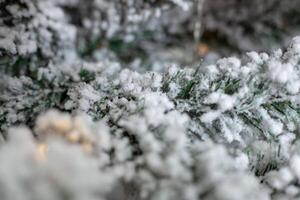 fechar acima em lindo Natal ornamento. neve fez do espuma. foto