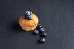 mirtilo antioxidante orgânico superalimento e doce bolinho foto