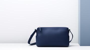 ai gerado marinha azul crossbody saco isolado em branco fundo com cópia de espaço para anúncio. ai gerado foto