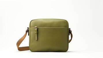 ai gerado Oliva verde crossbody saco isolado em branco fundo com cópia de espaço para anúncio. ai gerado foto