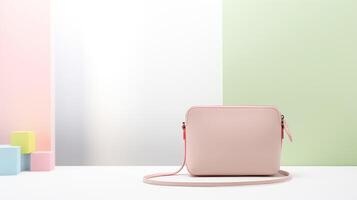 ai gerado pastel cores crossbody saco isolado em branco fundo com cópia de espaço para anúncio. ai gerado foto