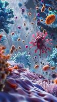 ai gerado imunologia luta contra vírus microscópico batalha foto