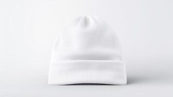 ai gerado foto do branco gorro boné isolado em branco fundo. ai gerado