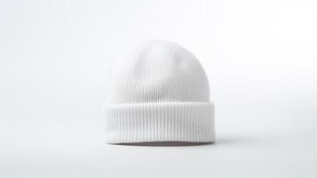 ai gerado foto do branco gorro boné isolado em branco fundo. ai gerado