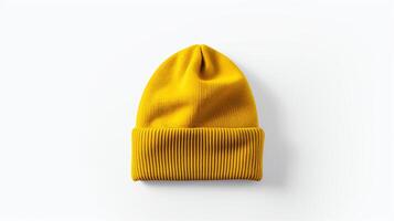 ai gerado foto do amarelo gorro boné isolado em branco fundo. ai gerado