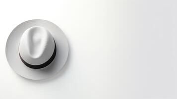 ai gerado foto do cinzento Panamá chapéu isolado em branco fundo. ai gerado