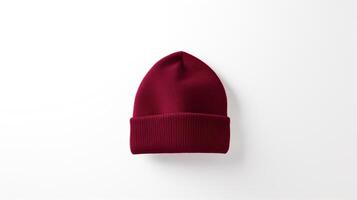 ai gerado foto do Borgonha gorro chapéu isolado em branco fundo. ai gerado