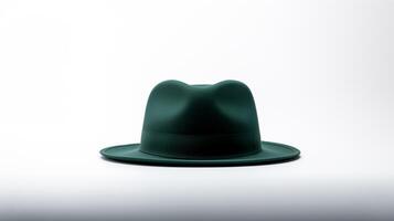 ai gerado foto do Sombrio verde fedora chapéu isolado em branco fundo. ai gerado