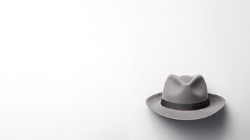 ai gerado foto do cinzento fedora chapéu isolado em branco fundo. ai gerado