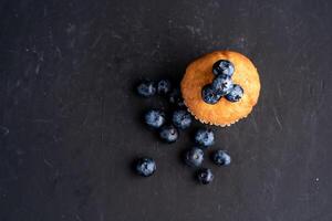 mirtilo antioxidante orgânico superalimento e doce bolinho foto