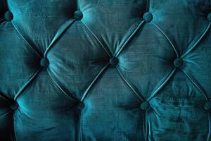 ai gerado azul e verde sofá estofamento para mobília loja publicidade fundo foto