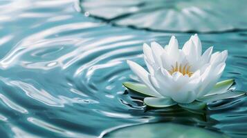 ai gerado sereno branco lótus flor foto