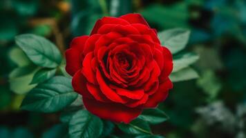 ai gerado grande vermelho rosa flor isolado em solteiro branco fundo foto