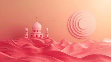 ai gerado abstrato minimalista fundo com mesquita para Ramadã cartão com cópia de espaço foto
