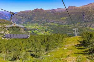 noruega do panorama do teleférico, hemsedal skicenter em hemsedalis, viken. foto