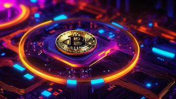 ai gerado bitcoin criptomoeda digital dinheiro dourado moeda tecnologia conceito criptomoeda bitcoin foto