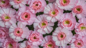 ai gerado bonita Rosa cravos crio uma encantador floral fundo foto