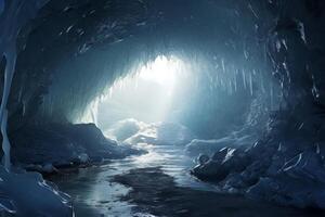ai gerado a surreal beleza do a gelo caverna. generativo ai foto