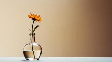 ai gerado minimalista imagem do uma solteiro flor dentro uma vaso. generativo ai foto