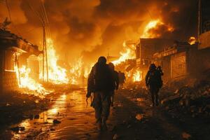 ai gerado destruído cidade fundo foto