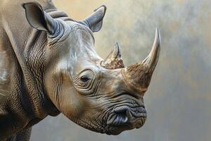 ai gerado majestoso africano rinoceronte cabeça. gerar ai foto