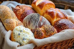 ai gerado caloroso cozido pão. gerar ai foto