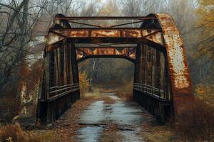 ai gerado arco oxidado ponte isométrico. gerar ai foto