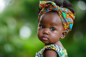 ai gerado sorridente afro bebê garota. gerar ai foto