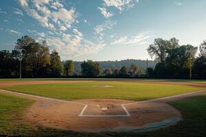 ai gerado americano beisebol campo. gerar ai foto