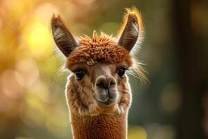 ai gerado alpaca doméstico Fazenda família. gerar ai foto