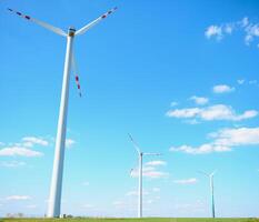 moinhos de vento para elétrico poder Produção. foto