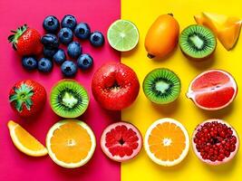 ai gerado diferente tipos do fresco frutas foto