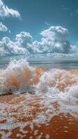 ai gerado Beira Mar dentro Preto e branco foto