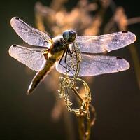 libélula fotografia, fechar-se tiro do uma libélula dentro a natural meio Ambiente foto