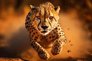 ai gerado leopardo visto roaming livremente dentro Está natural habitat durante a aventureiro safári expedição foto