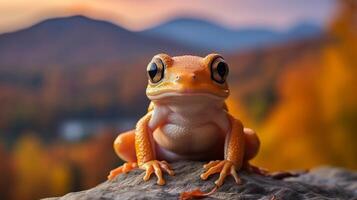 ai gerado colorida de olhos vermelhos árvore rã agalychnis Callidryas em repouso dentro Está natural habitat com espaço para texto foto