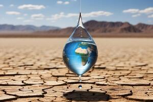 ai gerado uma conceito do água crise e clima alterar foto