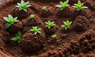 ai gerado plantas crescendo a partir de solo, plantar progresso, crescendo plantar, crescer acima a partir de terra foto