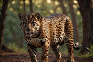 ai gerado jaguar - animal, jaguar dentro a selva, lindo tiro do a africano leopardo - jaguar foto