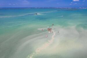 aéreo Visão do nichupté lagoa, Cancun foto